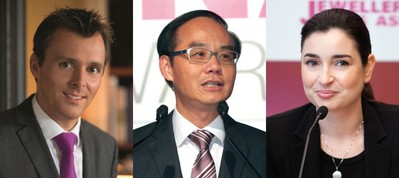 (左起)Gubelin集團(tuán)總裁Raphael Gubelin、周大福珠寶集團(tuán)有限公司董事總經(jīng)理黃紹基、力拓鉆石部市場及銷售大中華代表處經(jīng)理馬麗詩