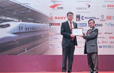 軌交世界峰會組委會為必維頒發(fā)“最受推崇檢測領袖獎”